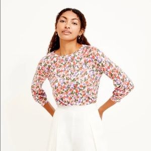 Amour Vert Issa Silken Modal Tee Seaside Floral Medium NWOT